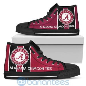 Vertical Stripes Style Alabama Crimson Tide High Top Shoes Product Photo