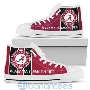 Vertical Stripes Style Alabama Crimson Tide High Top Shoes Product Photo