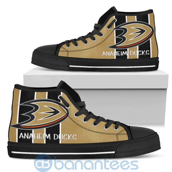 Vertical Stripes Style Anaheim Ducks High Top Shoes Product Photo