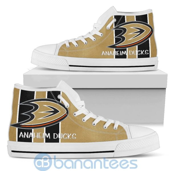 Vertical Stripes Style Anaheim Ducks High Top Shoes Product Photo