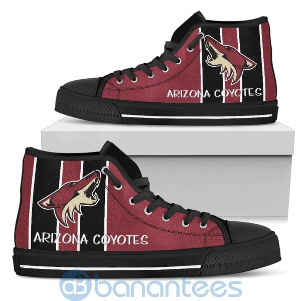Vertical Stripes Style Arizona Coyotes High Top Shoes Product Photo