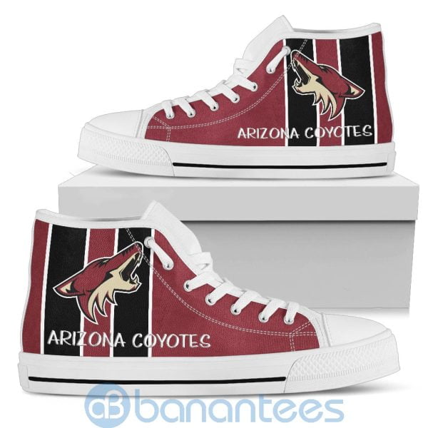 Vertical Stripes Style Arizona Coyotes High Top Shoes Product Photo