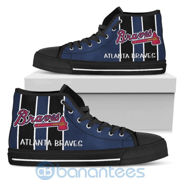 Vertical Stripes Style Atlanta Braves High Top Shoes Product Photo