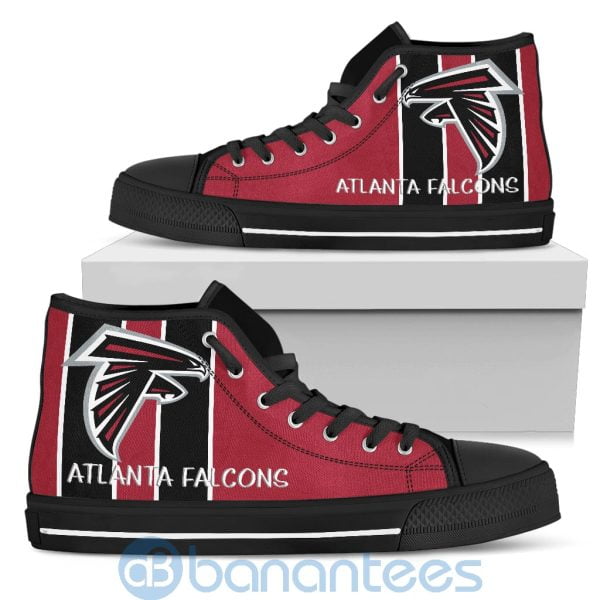 Vertical Stripes Style Atlanta Falcons High Top Shoes Product Photo