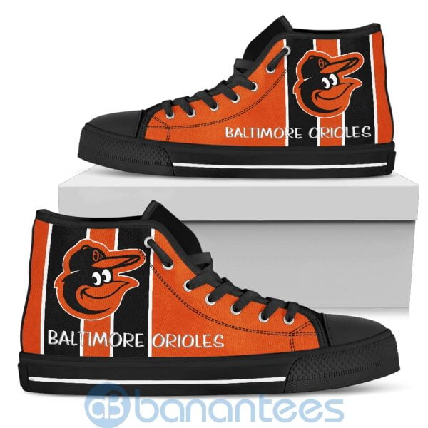 Vertical Stripes Style Baltimore Orioles High Top Shoes Product Photo