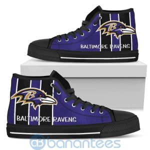 Vertical Stripes Style Baltimore Ravens High Top Shoes Product Photo
