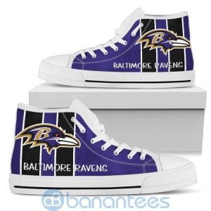 Vertical Stripes Style Baltimore Ravens High Top Shoes Product Photo