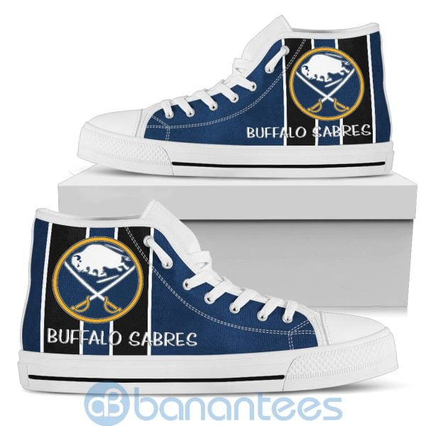 Vertical Stripes Style Buffalo Sabres High Top Shoes Product Photo