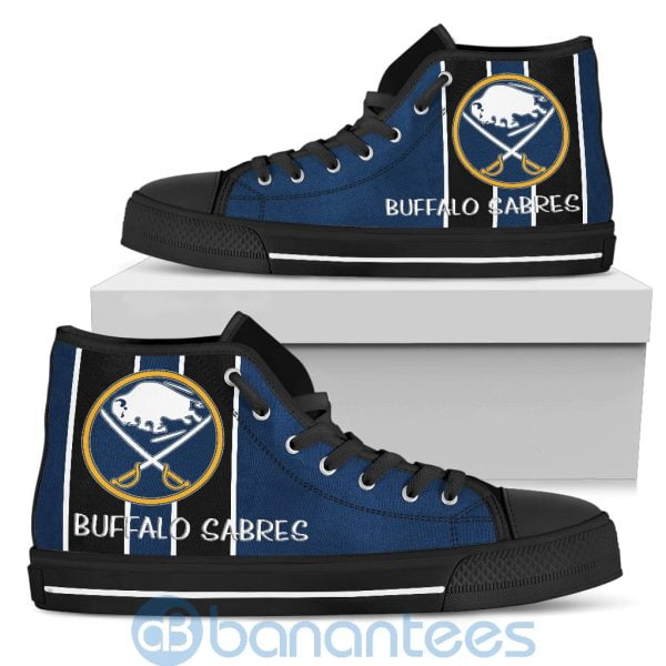 Vertical Stripes Style Buffalo Sabres High Top Shoes Product Photo
