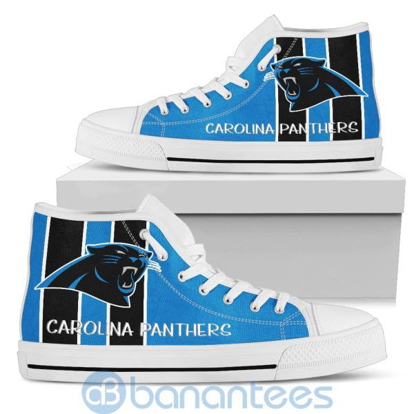 Vertical Stripes Style Carolina Panthers High Top Shoes Product Photo