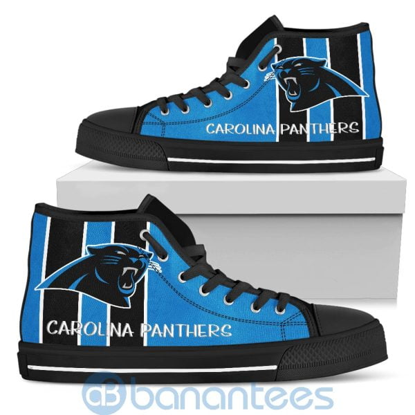 Vertical Stripes Style Carolina Panthers High Top Shoes Product Photo