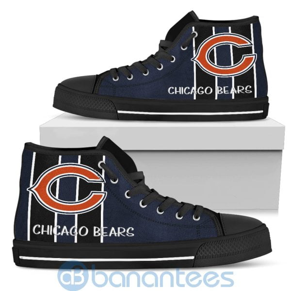 Vertical Stripes Style Chicago Bears High Top Shoes Product Photo