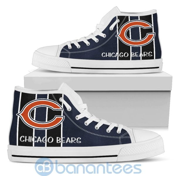Vertical Stripes Style Chicago Bears High Top Shoes Product Photo