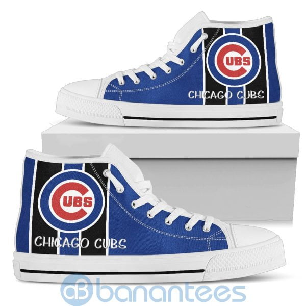 Vertical Stripes Style Chicago Cubs High Top Shoes Product Photo
