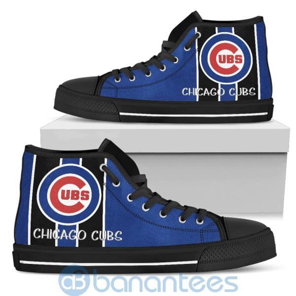 Vertical Stripes Style Chicago Cubs High Top Shoes Product Photo