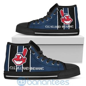 Vertical Stripes Style Cleveland Indians High Top Shoes Product Photo