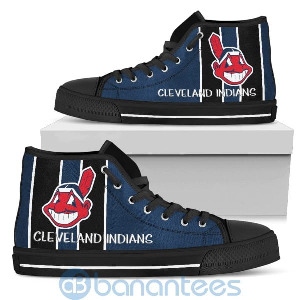 Vertical Stripes Style Cleveland Indians High Top Shoes Product Photo