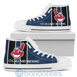Vertical Stripes Style Cleveland Indians High Top Shoes Product Photo