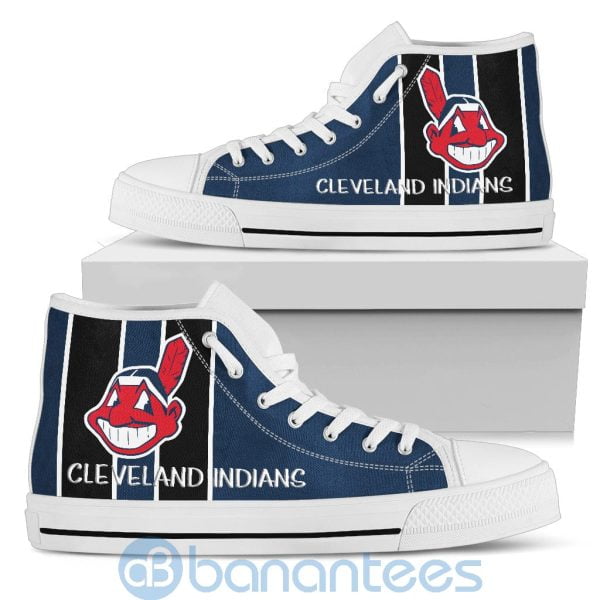 Vertical Stripes Style Cleveland Indians High Top Shoes Product Photo