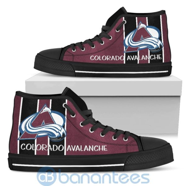 Vertical Stripes Style Colorado Avalanche High Top Shoes Product Photo