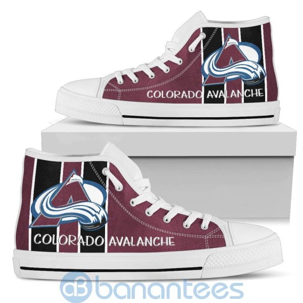 Vertical Stripes Style Colorado Avalanche High Top Shoes Product Photo