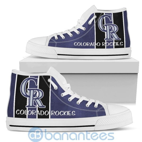 Vertical Stripes Style Colorado Rockies High Top Shoes Product Photo