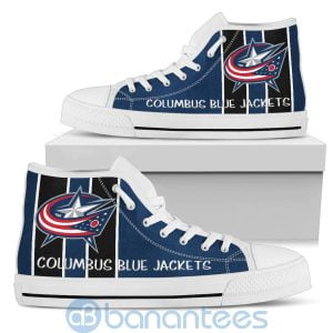 Vertical Stripes Style Columbus Blue Jackets High Top Shoes Product Photo