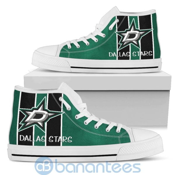 Vertical Stripes Style Dallas Stars High Top Shoes Product Photo