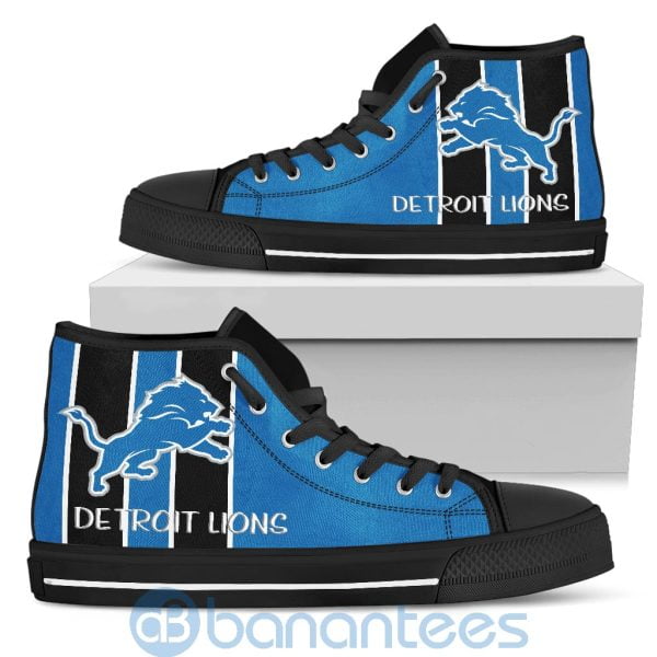 Vertical Stripes Style Detroit Lions High Top Shoes Product Photo