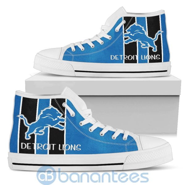 Vertical Stripes Style Detroit Lions High Top Shoes Product Photo