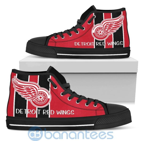 Vertical Stripes Style Detroit Red Wings High Top Shoes Product Photo