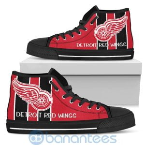 Vertical Stripes Style Detroit Red Wings High Top Shoes Product Photo