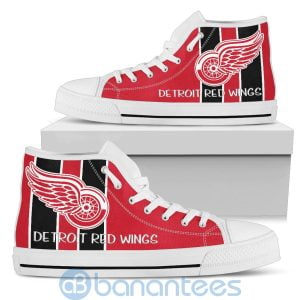 Vertical Stripes Style Detroit Red Wings High Top Shoes Product Photo