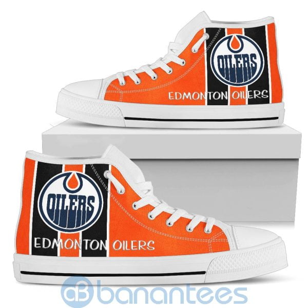 Vertical Stripes Style Edmonton Oilers High Top Shoes Product Photo