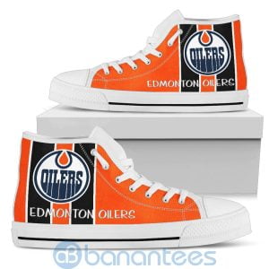 Vertical Stripes Style Edmonton Oilers High Top Shoes Product Photo