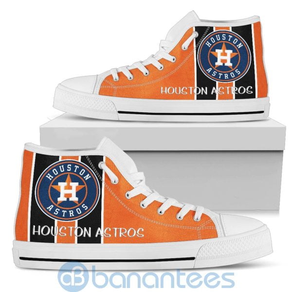 Vertical Stripes Style Houston Astros High Top Shoes Product Photo
