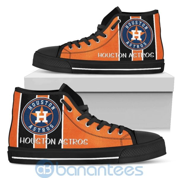 Vertical Stripes Style Houston Astros High Top Shoes Product Photo