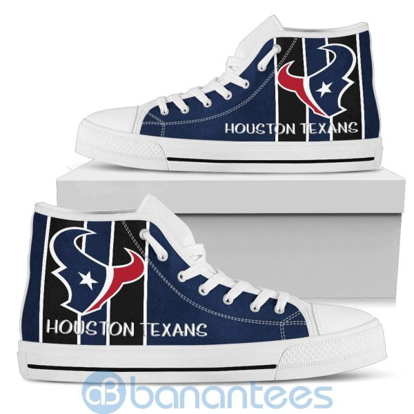 Vertical Stripes Style Houston Texans High Top Shoes Product Photo