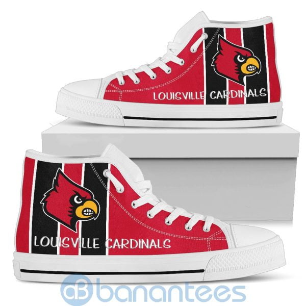 Vertical Stripes Style Louisville Cardinals High Top Shoes Product Photo