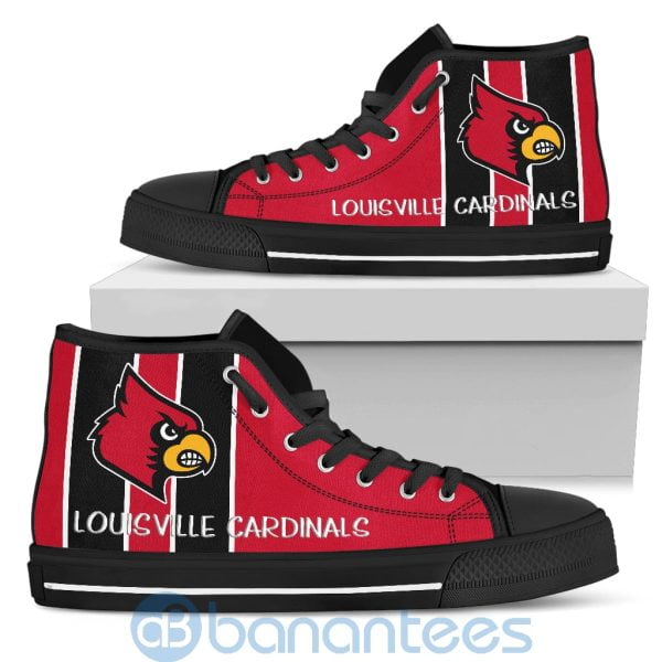 Vertical Stripes Style Louisville Cardinals High Top Shoes Product Photo
