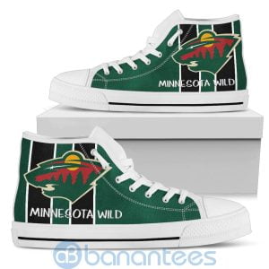 Vertical Stripes Style Minnesota Wild High Top Shoes Product Photo