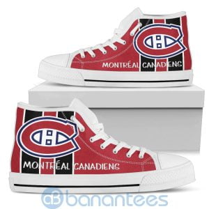 Vertical Stripes Style Montreal Canadiens High Top Shoes Product Photo