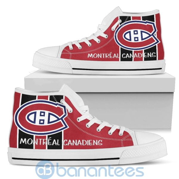 Vertical Stripes Style Montreal Canadiens High Top Shoes Product Photo