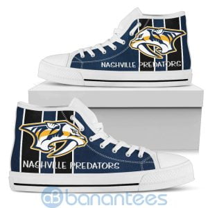 Vertical Stripes Style Nashville Predators High Top Shoes Product Photo