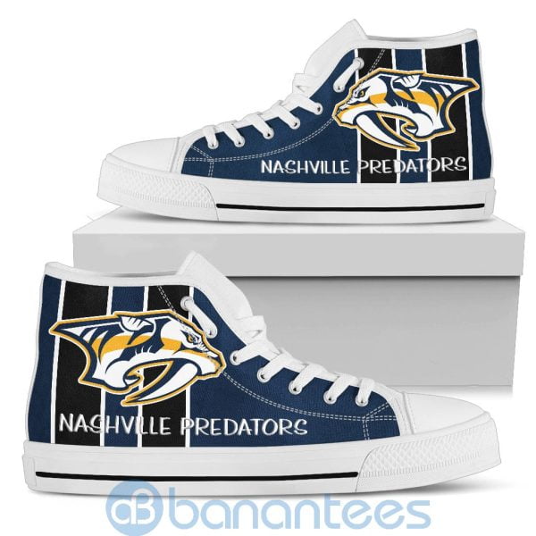 Vertical Stripes Style Nashville Predators High Top Shoes Product Photo