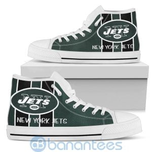 Vertical Stripes Style New York Jets High Top Shoes Product Photo