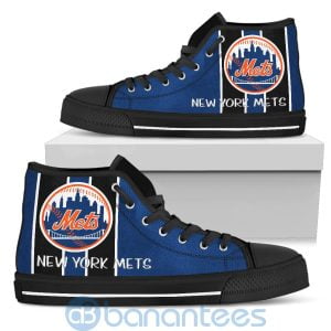 Vertical Stripes Style New York Mets High Top Shoes Product Photo