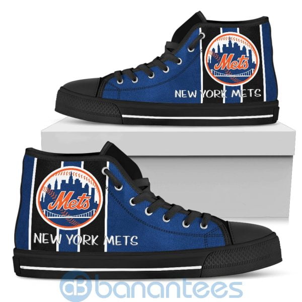 Vertical Stripes Style New York Mets High Top Shoes Product Photo