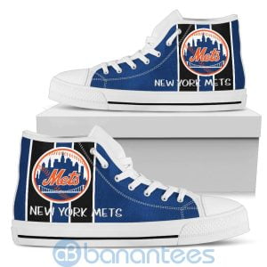 Vertical Stripes Style New York Mets High Top Shoes Product Photo