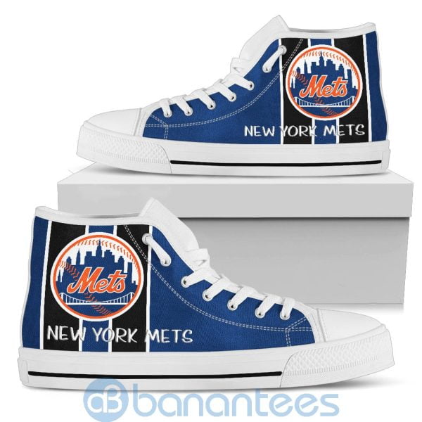 Vertical Stripes Style New York Mets High Top Shoes Product Photo